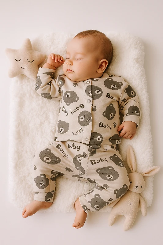 Baby Ayıcık Baskılı 2’li Bebek Pijama Takım 