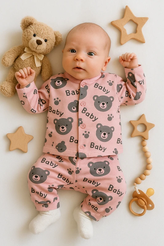 Baby Ayıcık Baskılı 2’li Bebek Pijama Takım 