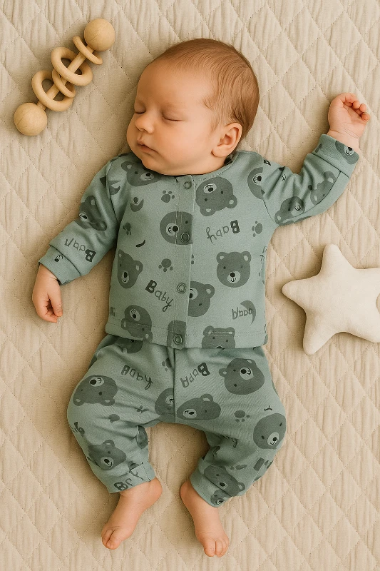 Baby Ayıcık Baskılı 2’li Bebek Pijama Takım 