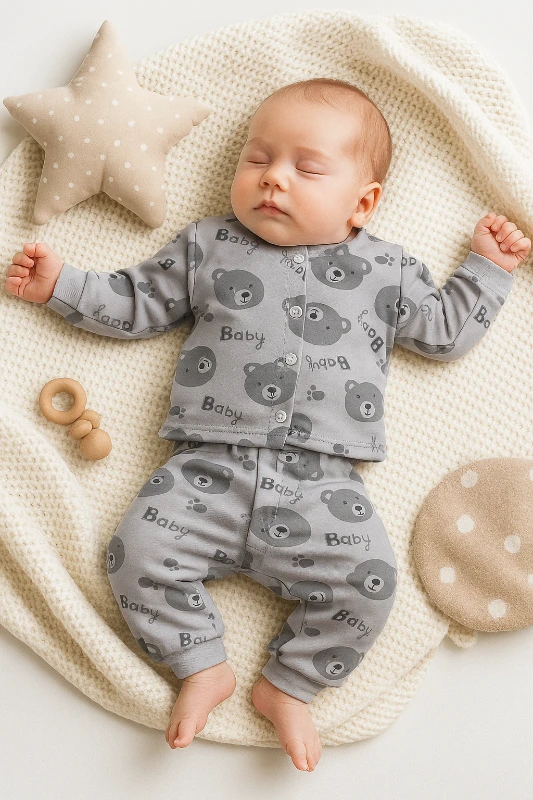 Baby Ayıcık Baskılı 2’li Bebek Pijama Takım 