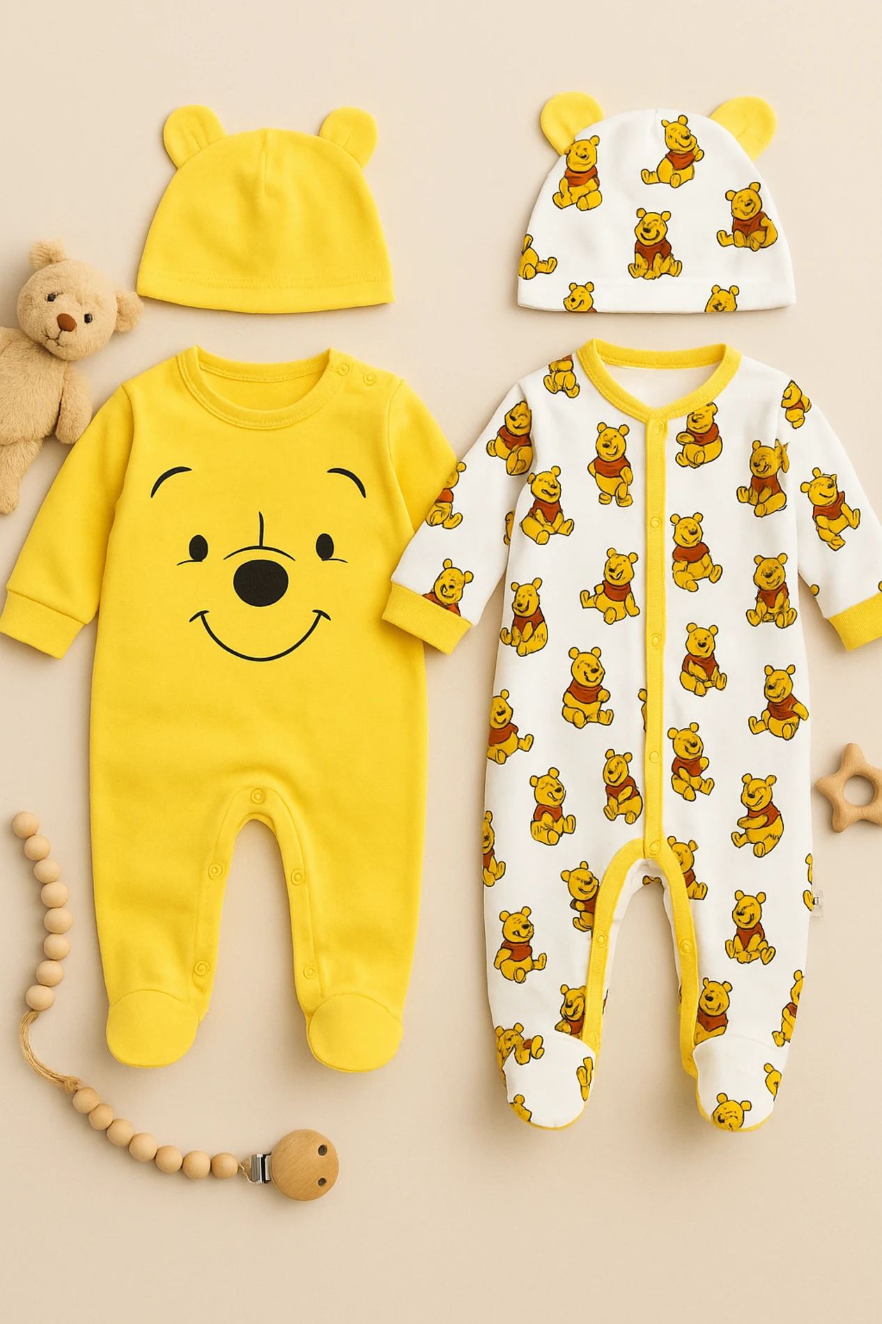 Wini The Poh Baskılı 2’li Bebek Tulum Set