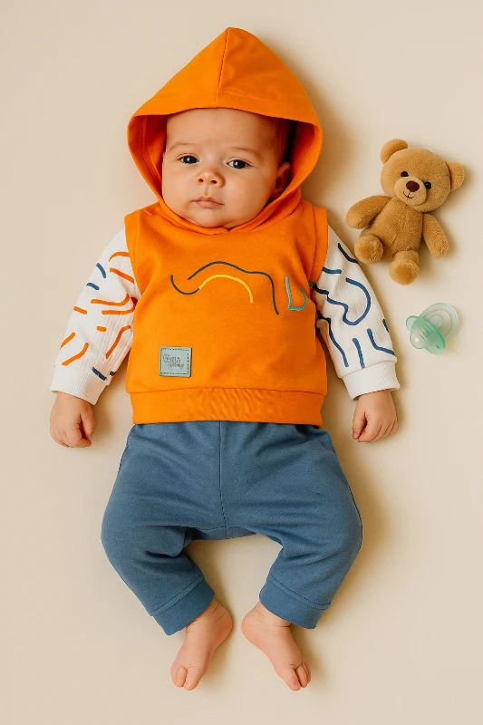 Different Way Baskılı Kendinden Süveterli 2’li Bebek Takım