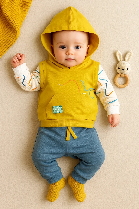 Different Way Baskılı Kendinden Süveterli 2’li Bebek Takım