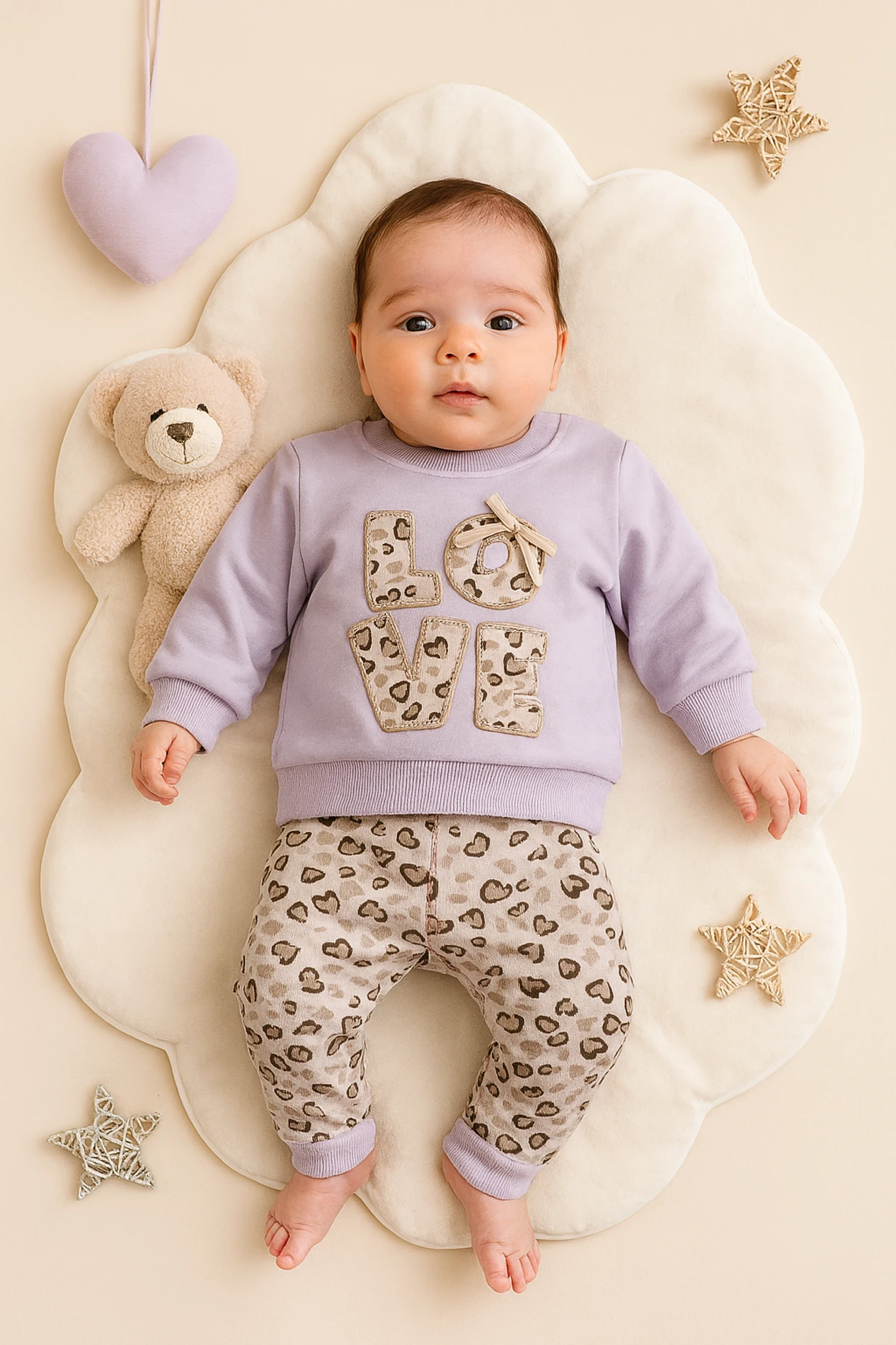 Love Nakışlı 2’li Bebek Takım
