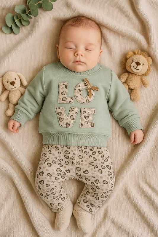 Love Nakışlı 2’li Bebek Takım