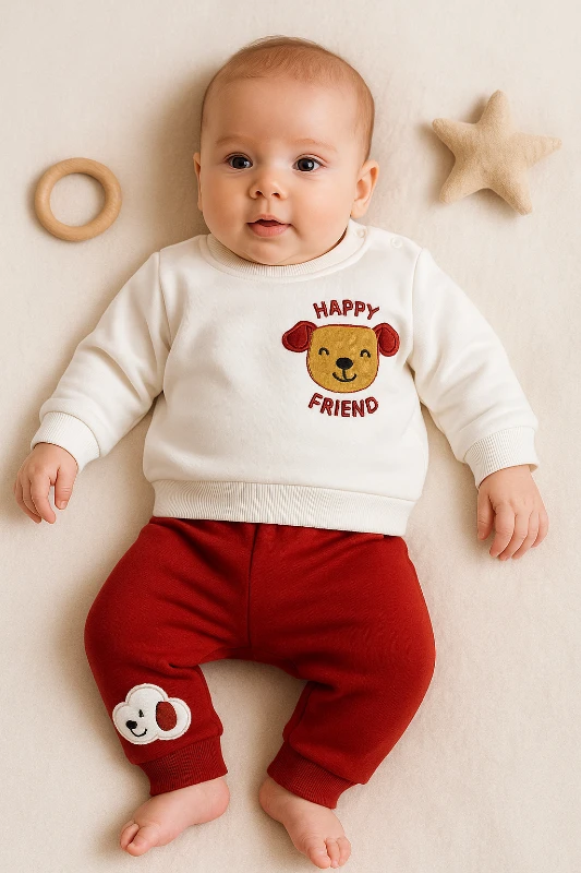 Happy Friend Sevimli Köpekcik Nakışlı 2’li Bebek Takım